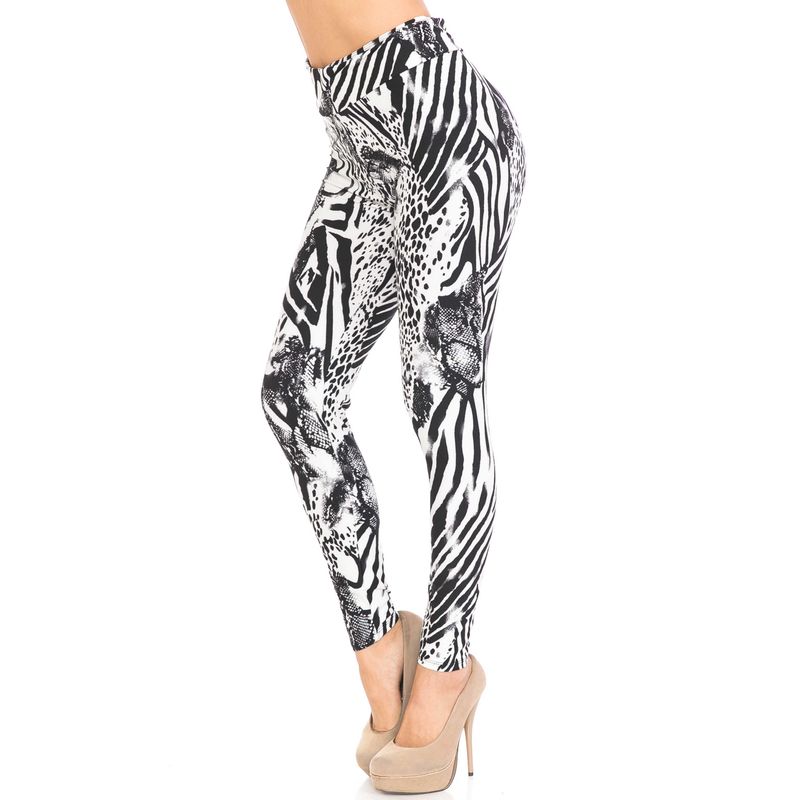 Buttery Soft Wild Safari High Waisted Leggings (One Size Regular,Black)